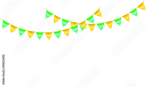 Vector carnival garland with flags decorative colorful party pennants for birthday celebration