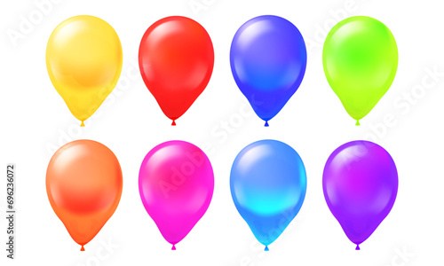 Vector color balloons icons set on white background
