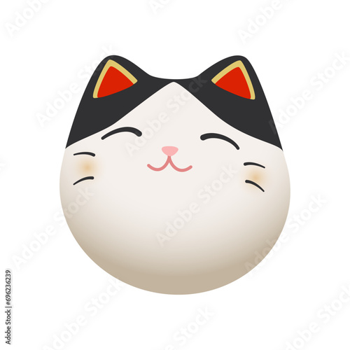 Vector japanese lucky cat maneki neko cartoon character isolated
