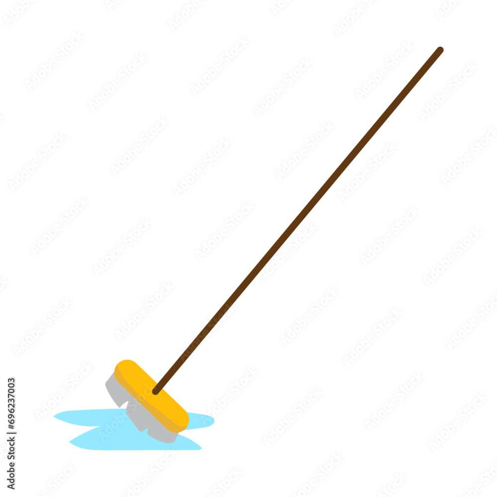 Vector broom cleaning equipment utensil icon Vector broom cleaning equipment utensil icon