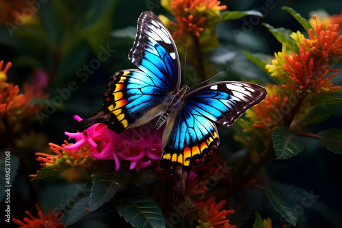 butterfly on flower - Ai generated