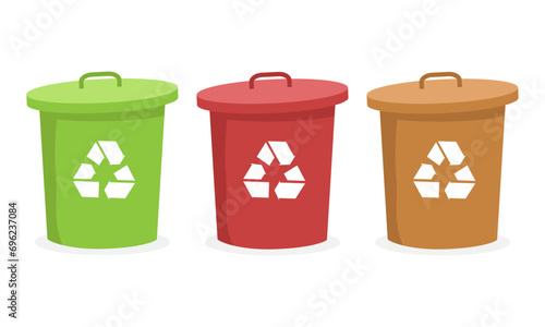 Vector garbage sorting set on white background