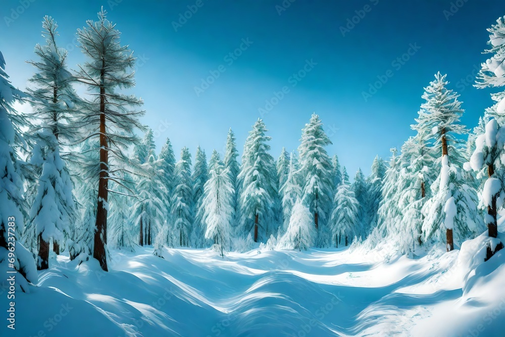 Fototapeta premium winter forest landscape