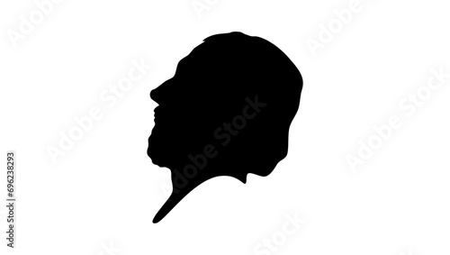 William III of the Netherlands, black isolated silhouette