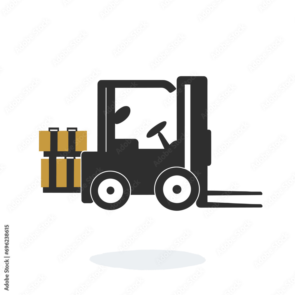 Forklift vehicle. Simple flat illustration