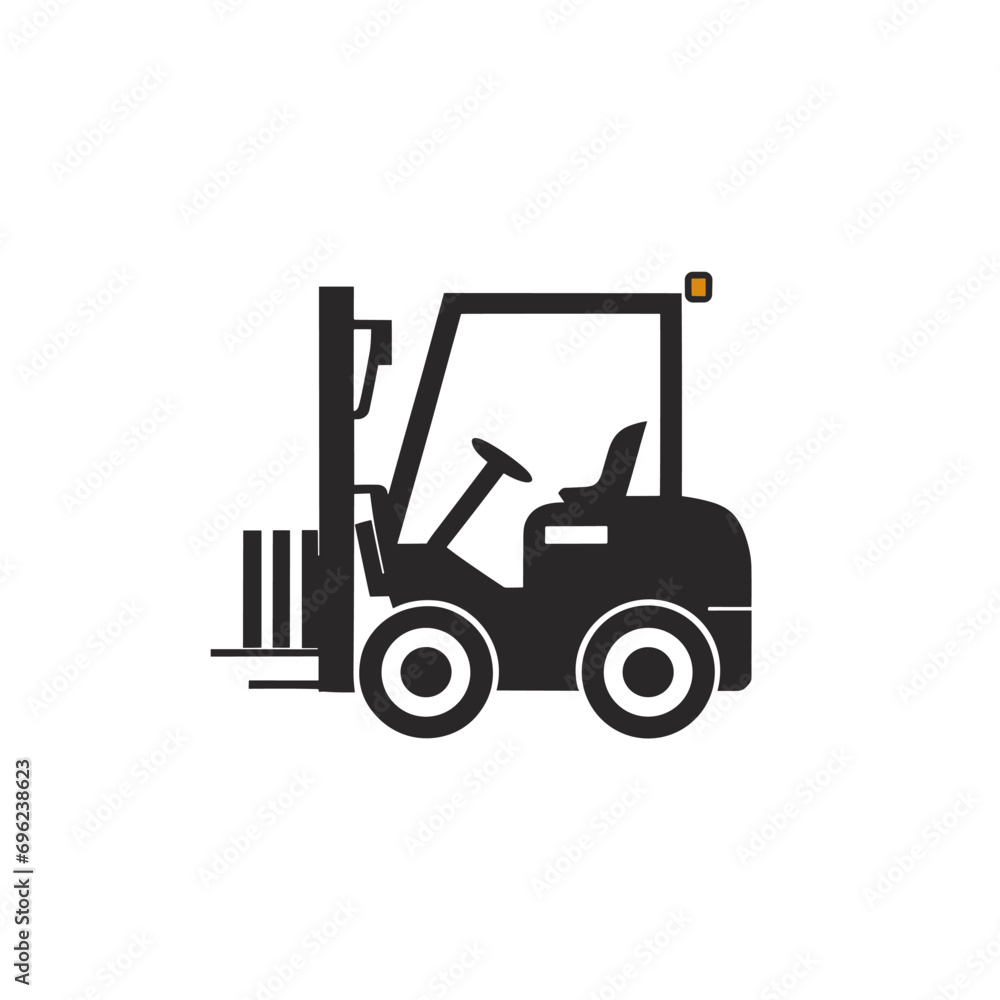 Forklift vehicle. Simple flat illustration