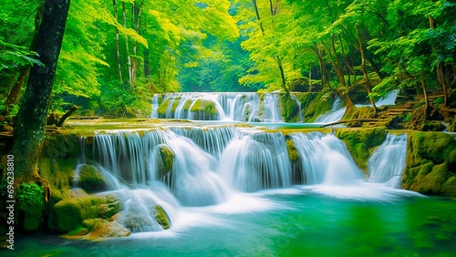 Beautiful waterfall with clean water in the forest