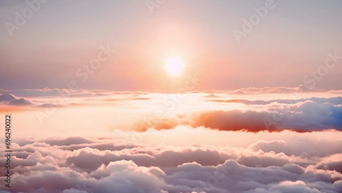 広がる雲海の朝焼け AI画像 photo