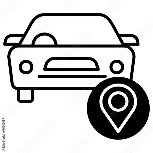 car navigate solid glyph icon illustration