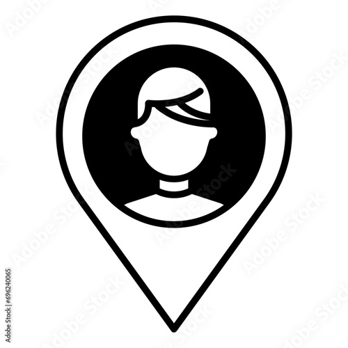 user location solid glyph icon illustration