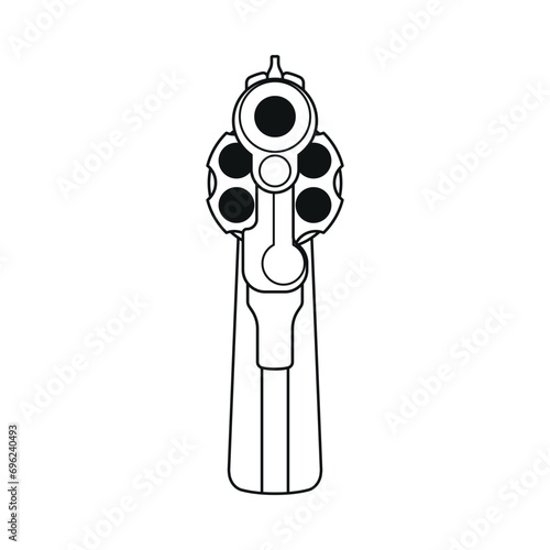 Gun line art front view vector isolater
