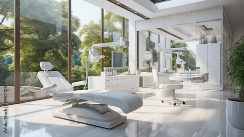 contemporary dentist office with windows.