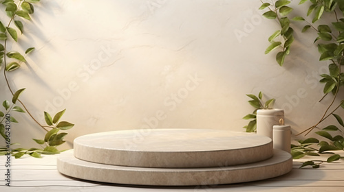 Template for spa product presentation. Pedestal