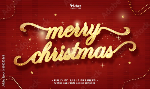 merry christmas text effect editable eps cc (ID: 696242468)