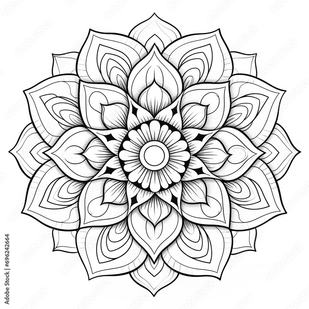 illustration of a flower, mandala illustration of a flower, mandala
