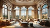 luxurious living room with classical architecture