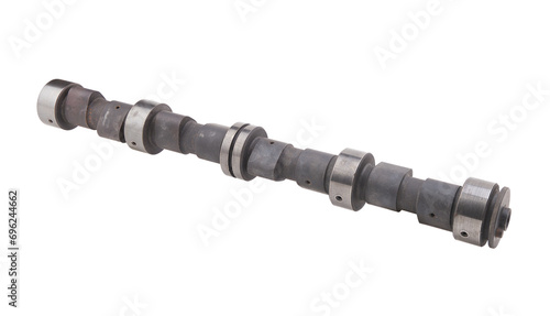 Engine camshaft isolated on a white background.