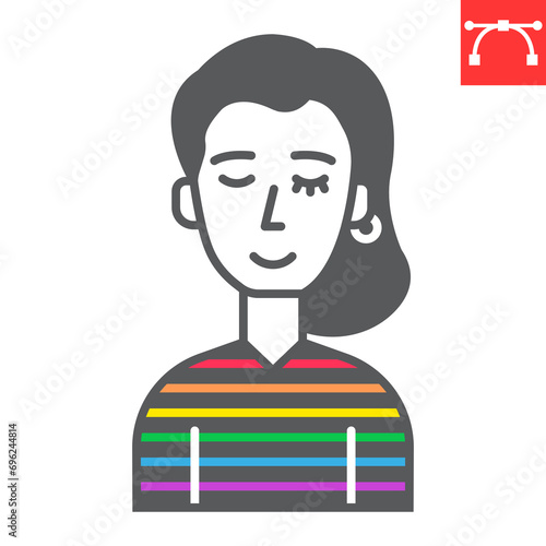 Transgender person glyph icon, LGBT and bisexual, transsexual vector icon, vector graphics, editable stroke solid sign, eps 10.