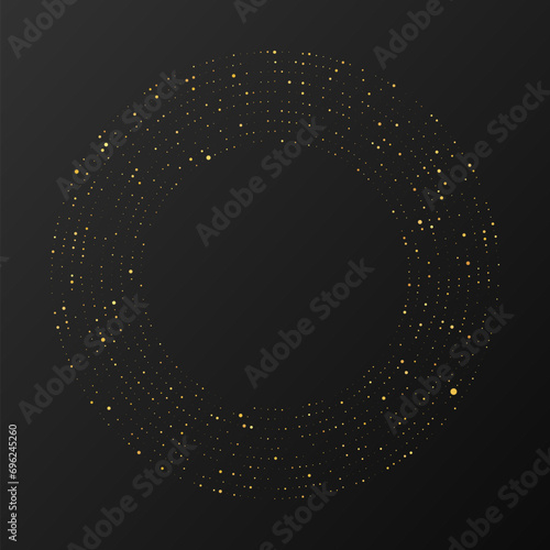 Abstract gold glowing halftone dotted background