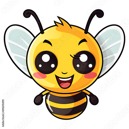 cute and adorable bee clipart sticker illustration with transparent background