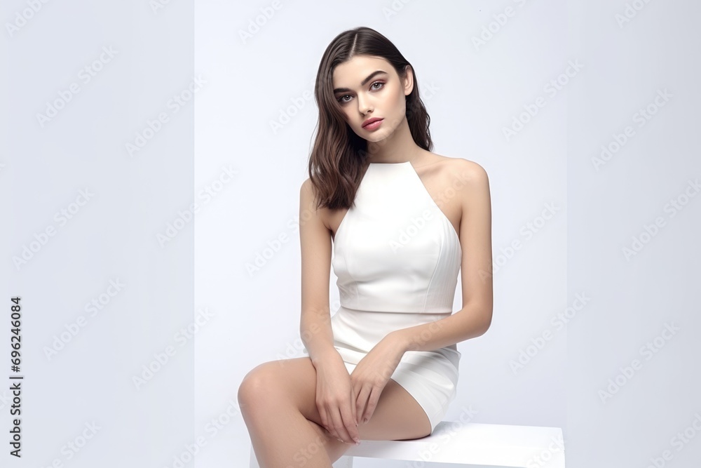 Stunning Beauty in a White Dress A fictional character created by Generated AI. Stunning Beauty in a White Dress A fictional character created by Generated AI.
