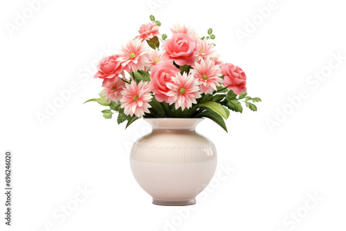 Vase Full of Blooms Isolated On Transparent Background