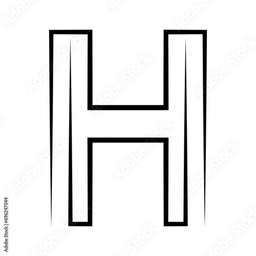 H logo studio letter h one line icon logotype font