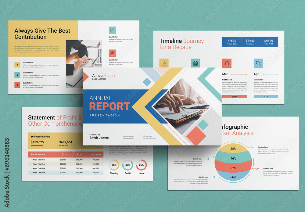 Annual Report Presentation Template Design Layout Stock Template ...
