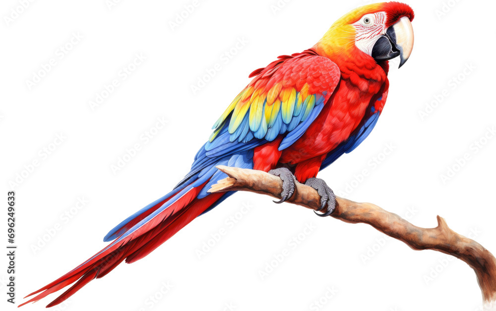 Macaw Pose On Transparent Background