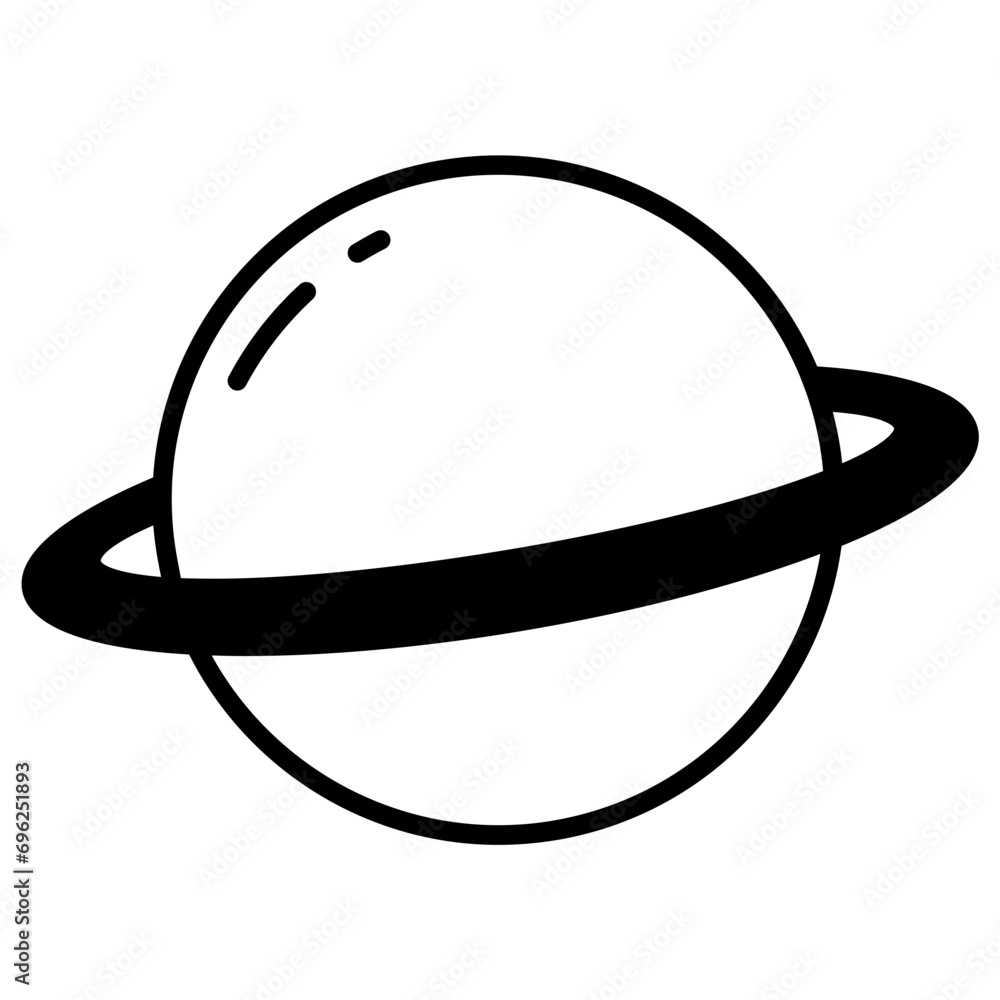 Fototapeta premium Planet solid glyph icon illustration