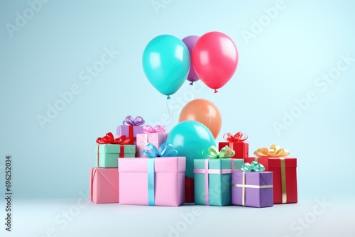 Balloon Gift Stack - Colorful and Festive
