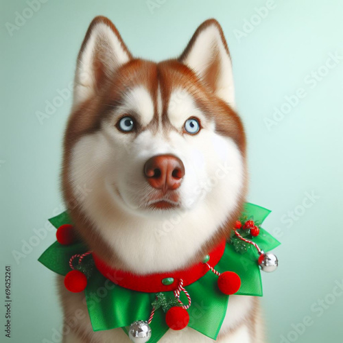 Dogs dressed like Christmas　クリスマスらしい格好をした犬 photo