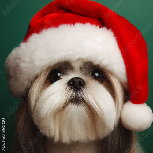 Dogs dressed like Christmas　クリスマスらしい格好をした犬 photo