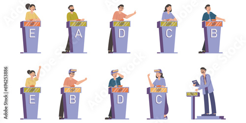 People Playing on Quiz Show