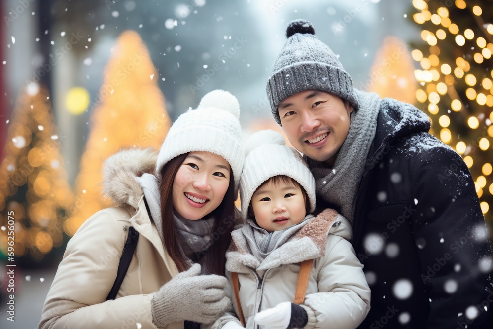 A family staying warm in the snow A fictional character created by Generated AI. A family staying warm in the snow A fictional character created by Generated AI.