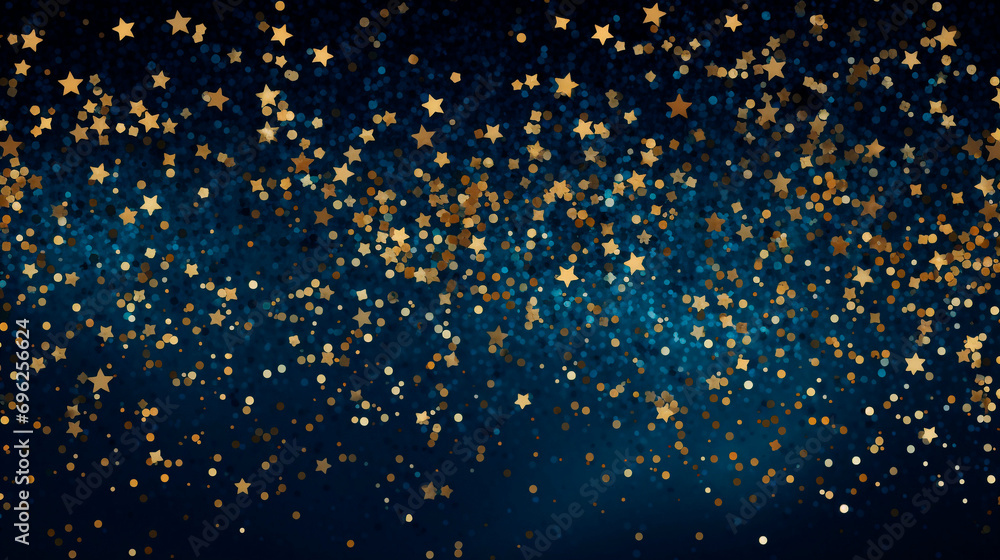 Abstract background with gold and blue glittering stars Abstract background with gold and blue glittering stars