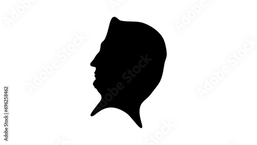 Obraz na plátně Lady Margaret Beaufort, black isolated silhouette