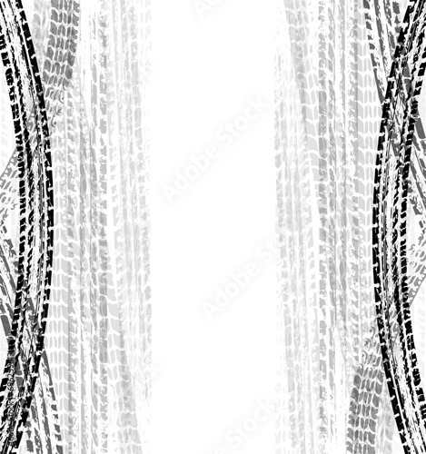 Background with tire wheel marks of cars. Vector illustration