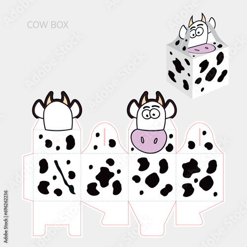 cow cardboard box knife drawing