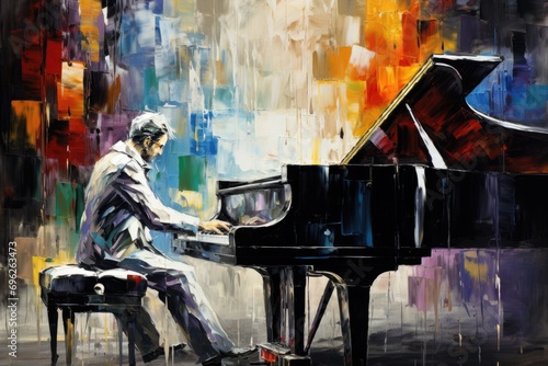 The Artist at the Piano A fictional character created by Generated AI. 