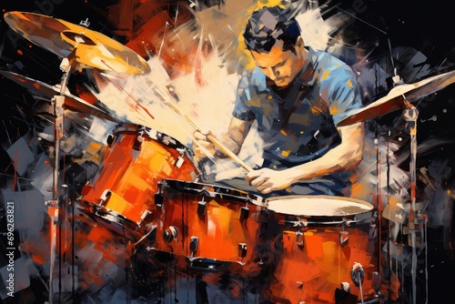 A Drummer's Passion A fictional character created by Generated AI.  © shelbys