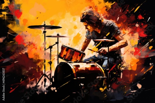 Drummer in Inferno A fictional character created by Generated AI. 