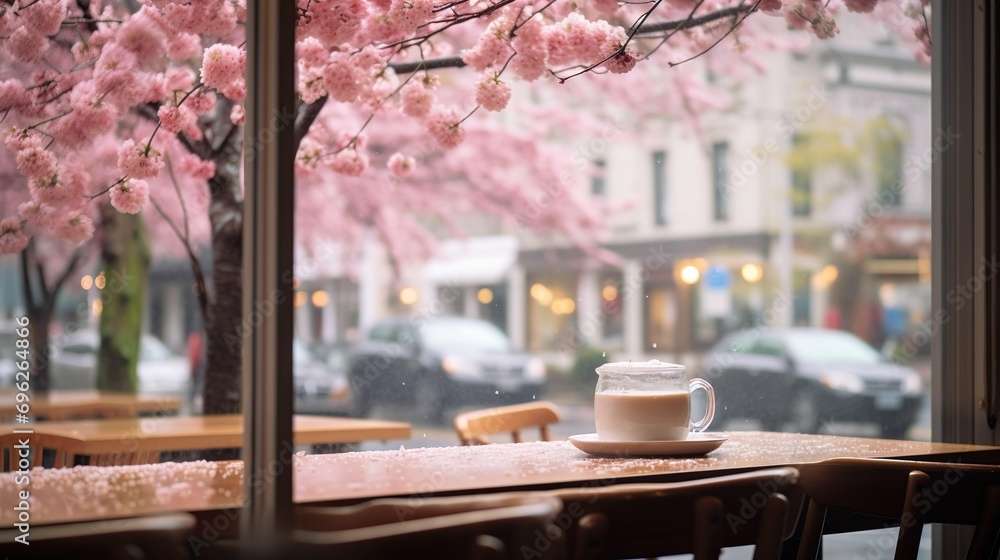 Cherry Blossom season, cafe street

