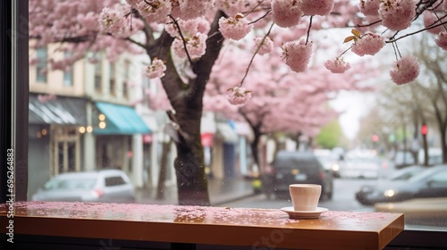 Cherry Blossom season, cafe street

