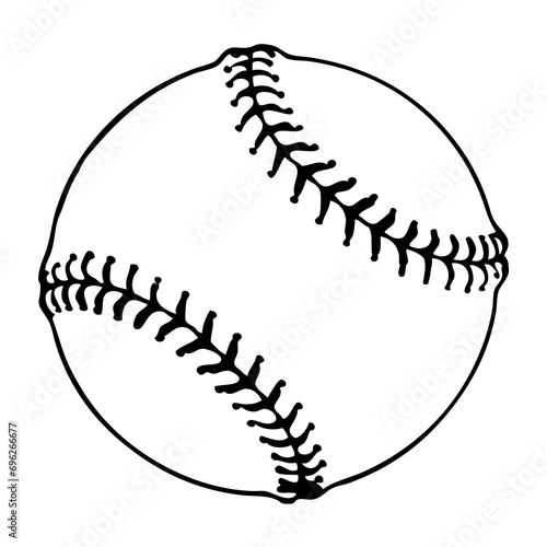 baseball ball line vector illustration