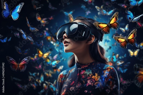 A Butterfly Encounter in a Virtual Reality World A fictional character created by Generated AI.  © shelbys