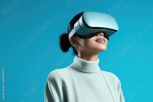 Woman Trying Out New VR Technology A fictional character created by Generated AI.  © shelbys