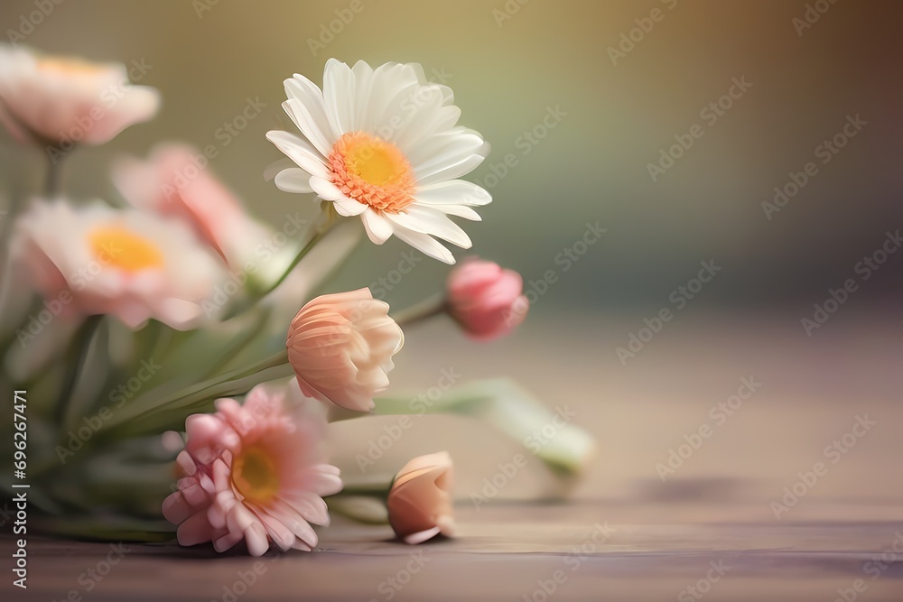 Obraz premium flower in the hands of the child Gänseblümchen flowers in the vase 