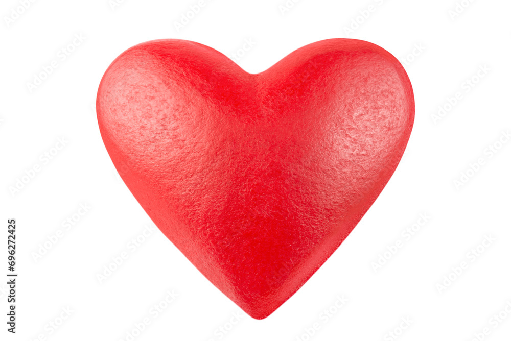 Wooden heart isolated on transparent background.