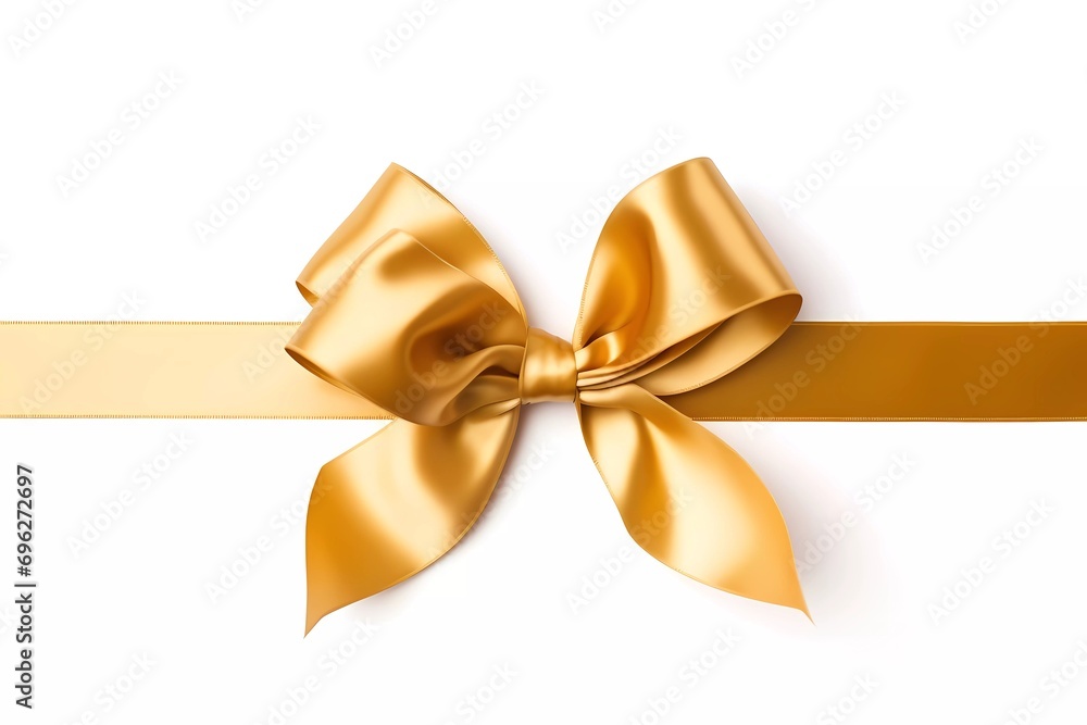 Gold beautiful decorative ribbon for holiday gift on white background. Gold beautiful decorative ribbon for holiday gift on white background.